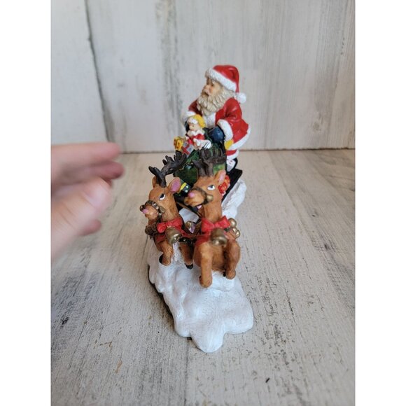 Enesco 2000 vintage santa/sled reindeer xmas figure decor - Picture 6 of 7